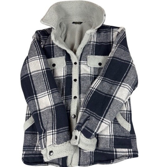 Fozexi Other - Fozexi Flannel Shacket Men's M Plaid Sherpa Lined Fleece Shirt Jacket Outdoorsy‎